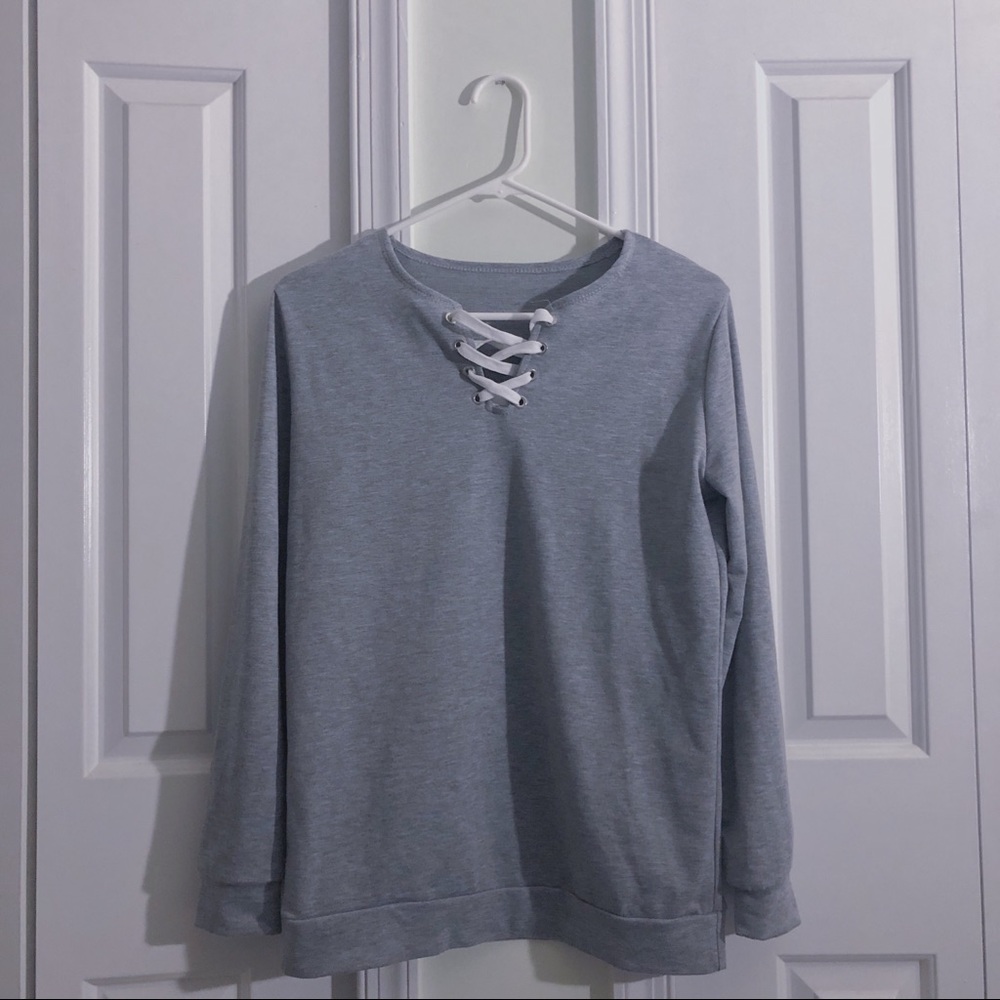 Lace up sweater